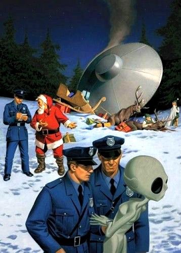 Alien Santa Crash Christmas Science Fiction